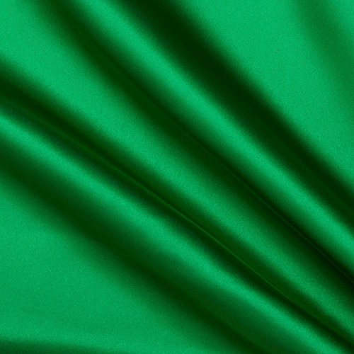 Ben Textiles Bridal Satin Kelly Green Fabric By The Yard