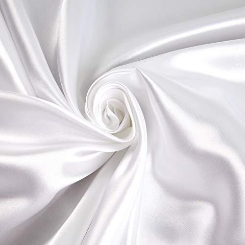 Ben Textiles Bridal Satin White Fabric By The Yard