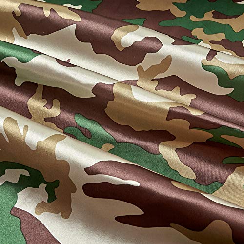 Ben Textiles Charmeuse Satin Camo Hunter Fabric By The Yard