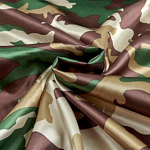 Ben Textiles Charmeuse Satin Camo Hunter Fabric By The Yard