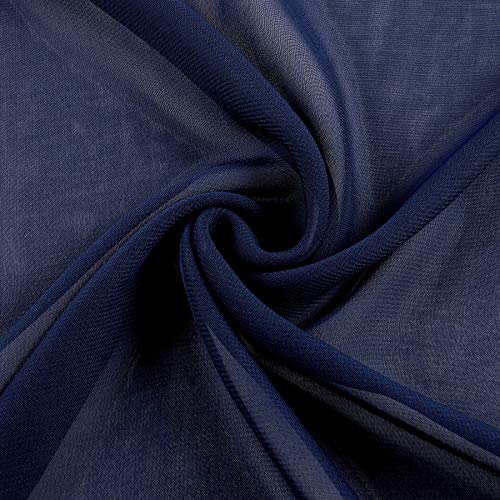 Ben Textiles Chiffon Fabric, Solid Navy, Fabric by the yard