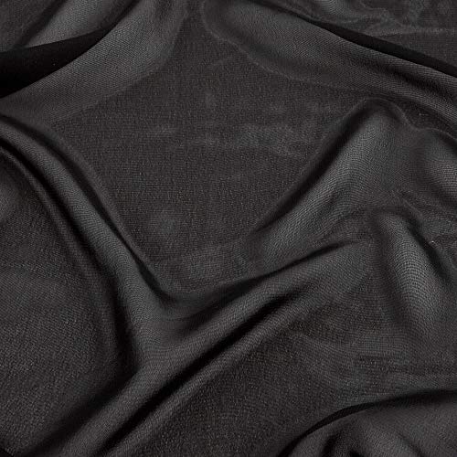 Ben Textiles Chiffon Solid Black Fabric By The Yard
