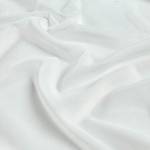 Ben Textiles Chiffon Solid Ivory Fabric By The Yard