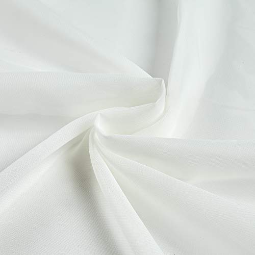 Ben Textiles Chiffon Solid Ivory Fabric By The Yard