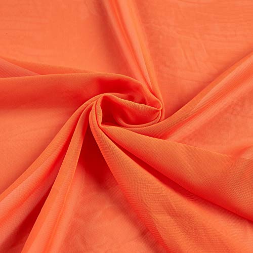 Ben Textiles Chiffon Solid Orange Fabric by the Yard
