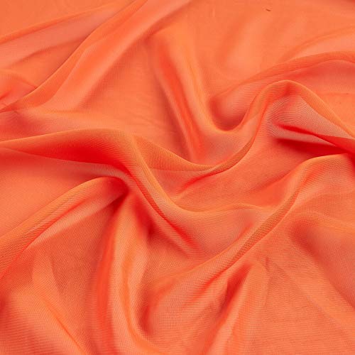 Ben Textiles Chiffon Solid Orange Fabric by the Yard