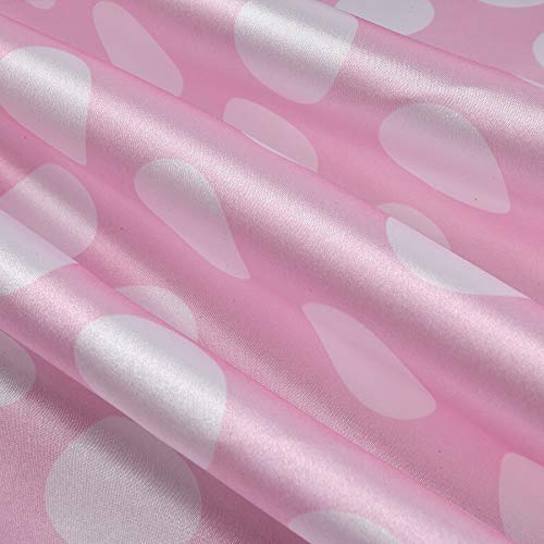Ben Textiles Inc. Charmeuse Satin Large Polka Dots Pink/White, Fab...
