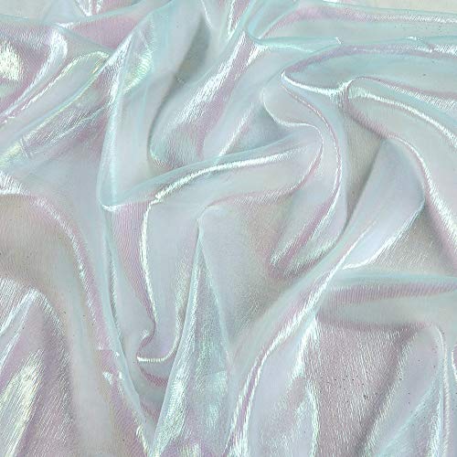 Ben Textiles Inc. Irridescent Crush Shimmer Organza Turquoise Fabr...