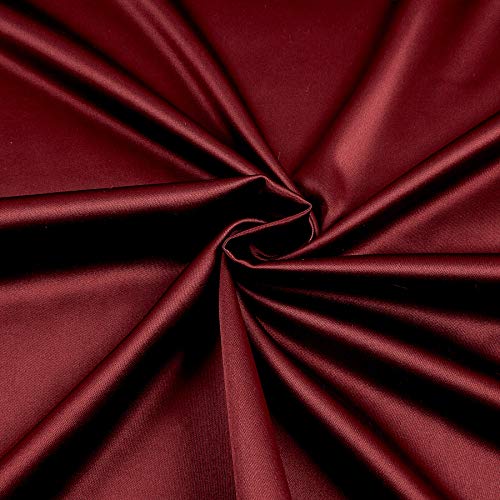 Ben Textiles Inc. Stretch LAmour Satin Wine, Fabric by the Yard