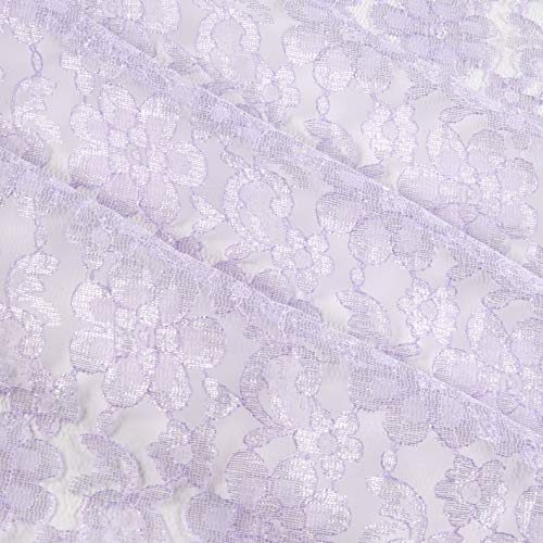 Ben Textiles Raschelle Lace Fabric, Lavender, Fabric by the yard