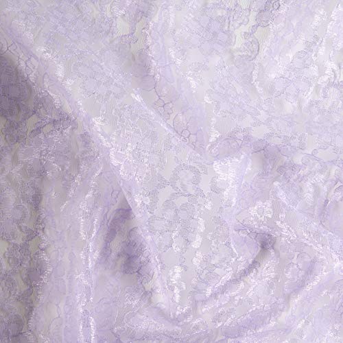 Ben Textiles Raschelle Lace Fabric, Lavender, Fabric by the yard