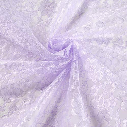 Ben Textiles Raschelle Lace Fabric, Lavender, Fabric by the yard