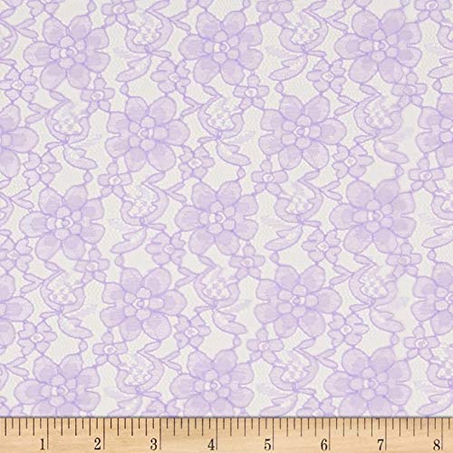 Ben Textiles Raschelle Lace Fabric, Lavender, Fabric by the yard