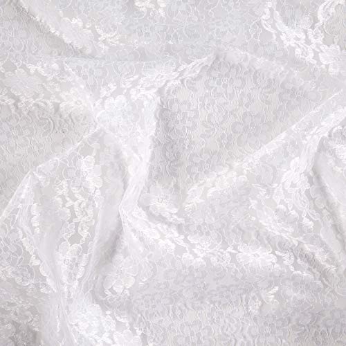 Ben Textiles Raschelle Lace White Fabric By The Yard