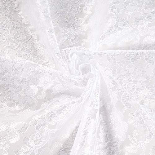 Ben Textiles Raschelle Lace White Fabric By The Yard