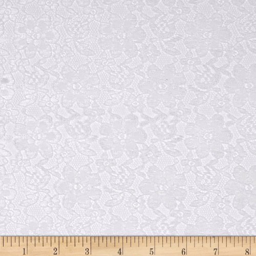 Ben Textiles Raschelle Lace White Fabric By The Yard