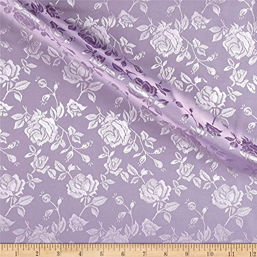 Ben Textiles Rose Satin Jaquard Fabric, Lavender, Fabric by the yard