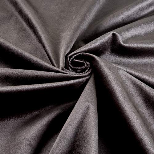 Ben Textiles Royal Velvet Grey Fabric by the Yard