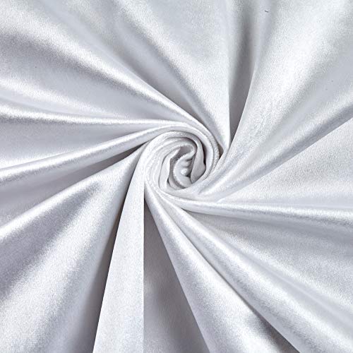 Ben Textiles Royal Velvet White Fabric by the Yard