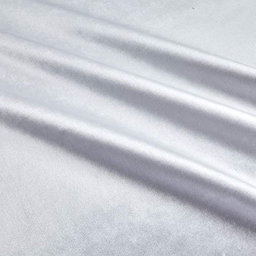Ben Textiles Royal Velvet White Fabric by the Yard