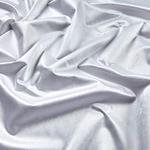 Ben Textiles Royal Velvet White Fabric by the Yard