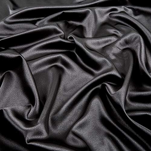 Ben Textiles Stretch Charmeuse Satin Black Fabric By The Yard