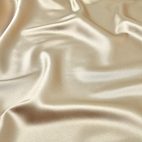 Ben Textiles Stretch Charmeuse Satin Fabric by The Yard, Champagne