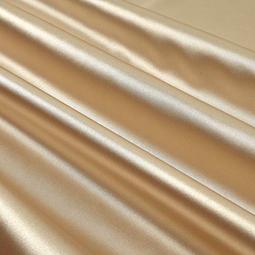 Ben Textiles Stretch Charmeuse Satin Fabric by The Yard, Champagne