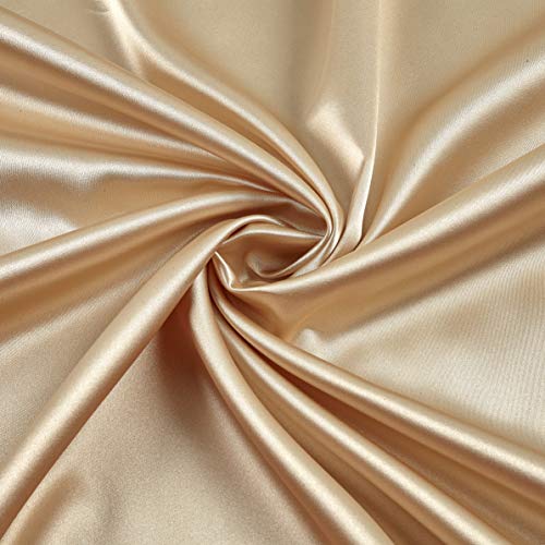 Ben Textiles Stretch Charmeuse Satin Fabric by The Yard, Champagne