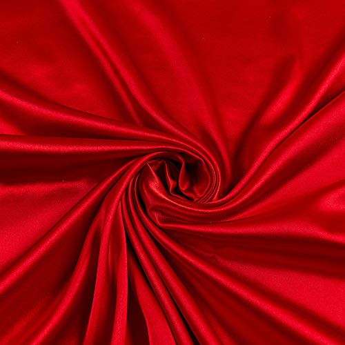 Ben Textiles Stretch Charmeuse Satin Red Fabric By The Yard