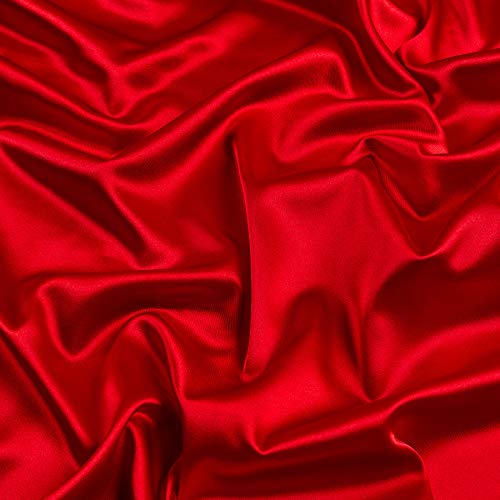 Ben Textiles Stretch Charmeuse Satin Red Fabric By The Yard