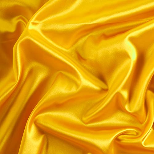 Ben Textiles Stretch Charmeuse Satin Yellow Fabric By The Yard