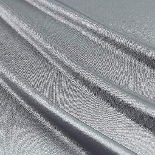 Ben Textiles Bridal Satin Silver Fabric By The Yard