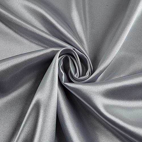 Ben Textiles Bridal Satin Silver Fabric By The Yard