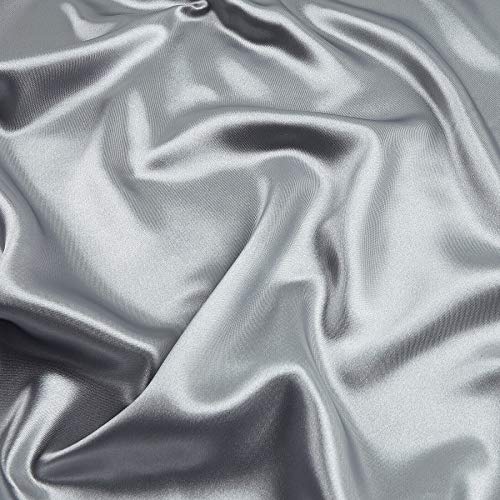 Ben Textiles Bridal Satin Silver Fabric By The Yard