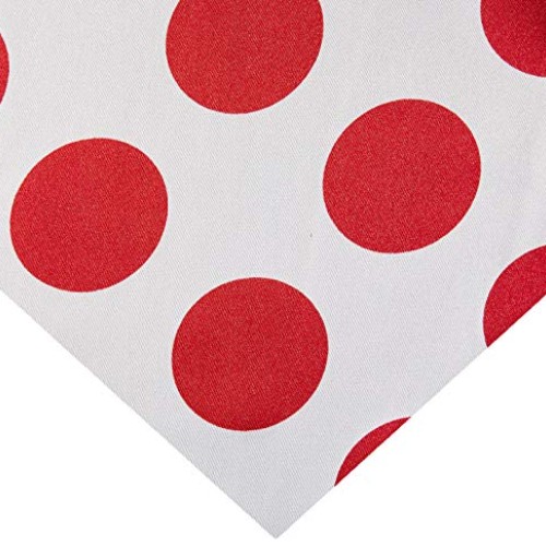Ben Textiles Charmeuse Satin Polka Dot White/Red Fabric By The Yard