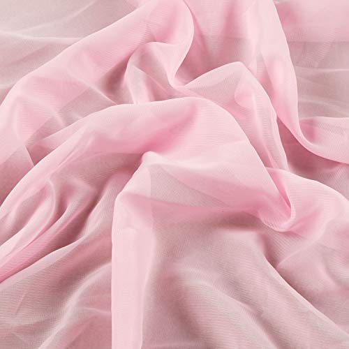 Ben Textiles Chiffon Solid Pink Fabric By The Yard