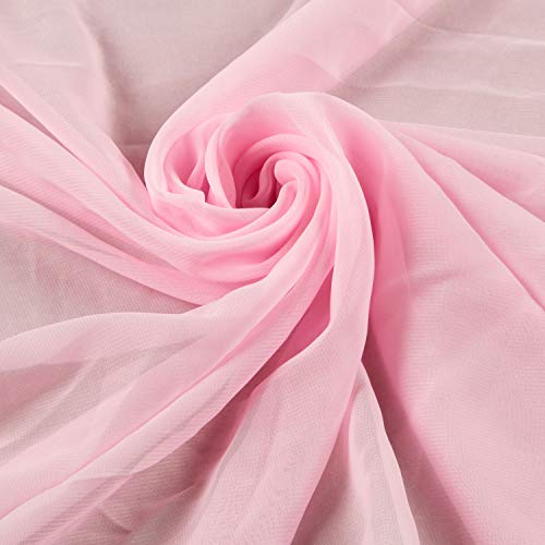 Ben Textiles Chiffon Solid Pink Fabric By The Yard