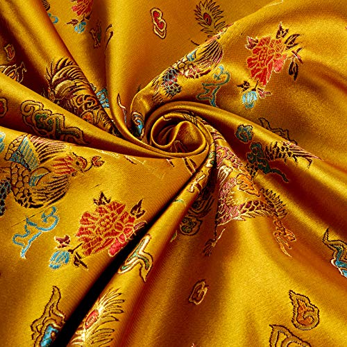 Ben Textiles Chinese Brocade Sateen Dragon Gold