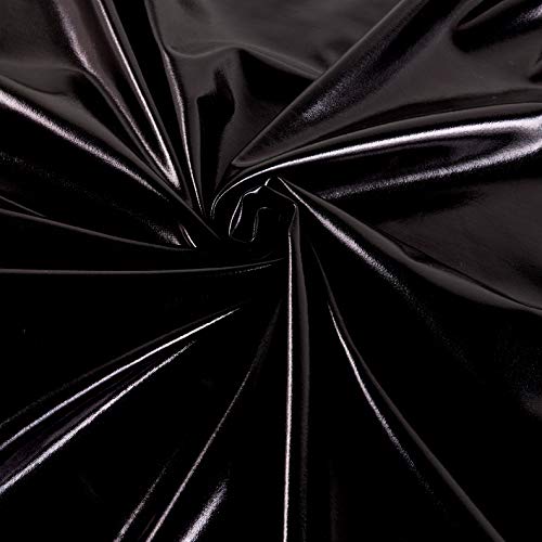 Ben Textiles Foil Lame Knit Spandex Black Fabric By The Yard