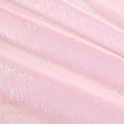 Ben Textiles Irridescent Crush Shimmer Organza Pink Fabric By The ...