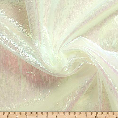Ben Textiles Irridescent Crush Shimmer Organza, White