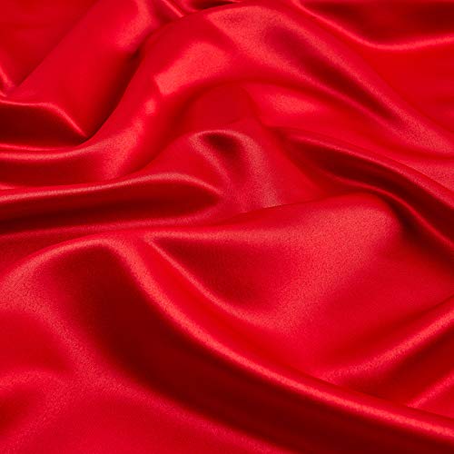 Ben Textiles Mi Amor Duchess Satin Fabric by The Yard, Red