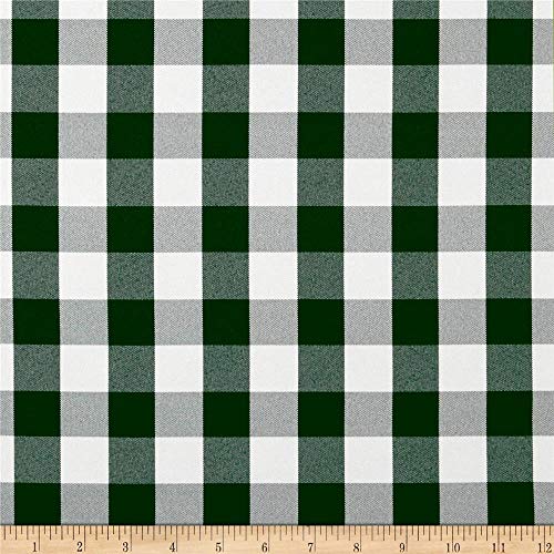 Ben Textiles Picnic Gingham Yarn-Dyed Hunter Green/White Fabric by...