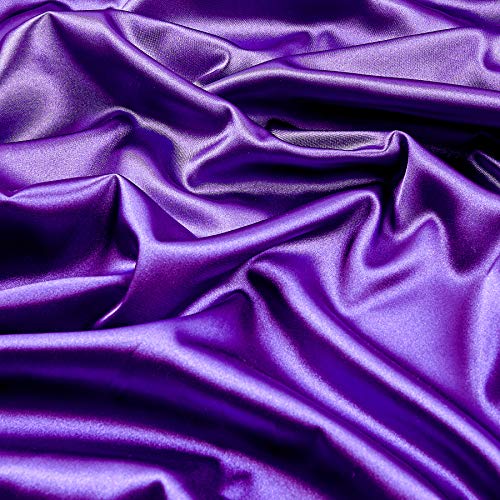 Ben Textiles Stretch Charmeuse Satin Fabric by The Yard, Purple