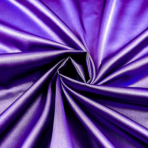 Ben Textiles Stretch Charmeuse Satin Fabric by The Yard, Purple