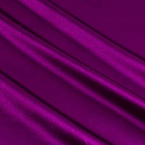 Ben Textiles Stretch Charmeuse Satin Magenta Fabric by The Yard