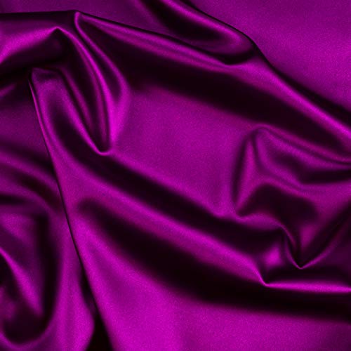 Ben Textiles Stretch Charmeuse Satin Magenta Fabric by The Yard
