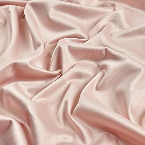 Ben Textiles Stretch LAmour Satin Blush Pink Fabric By The Yard
