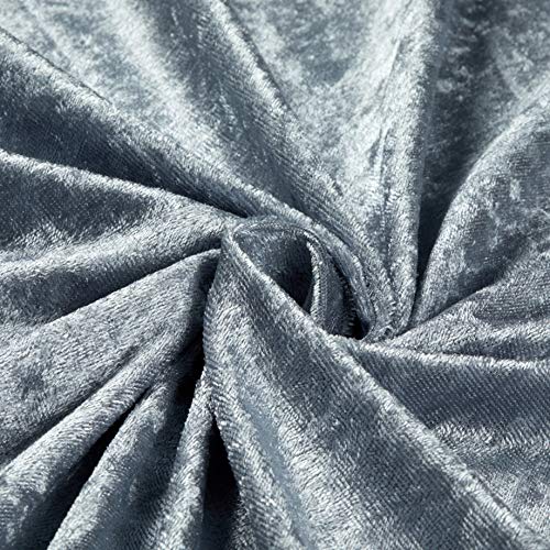 Ben Textiles Stretch Panne Velvet Velour Grey Fabric By The Yard